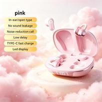 Xiaomi In-ear&Ear Clip Open Two-in-One Bluetooth True Wireless Headset Long Life Sports Battery Display Fashion Electroplated Earphones rožinė
