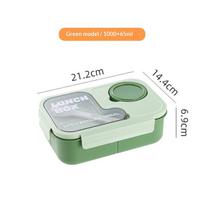 Leak Proof Bento Lunch Box 3 Separate Compartments Sauce Cup Perfect For School Office Picnics Travel A3 white