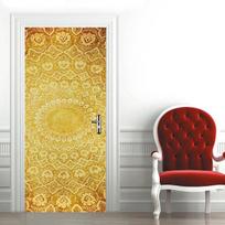 Buddha Selfadhesive Pvc Door Sticker Yoga Room Meditation Mural Wallpaper Waterproof Living Room Bedroom Stickers Home Decor Matches the image,77x200cm beige