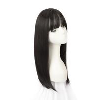 Ombre Blonde Long Straight Hair Toppers Synthetic Fringe Hair Pieces  Cover White Hair & Hairline 1B 2 black
