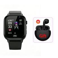 Lenovo Kids GPS Waterproof Smart Watch SOS Location Tracker SimCard Call Child SmartWatch Camera Watch Gift For Ios Android 2027 black