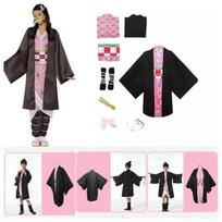 Halloween Anime Kamado Nezuko Cosplay Costume Kimono Cosplay Carnival Women Outfit 150CM raudona