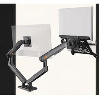 Desktop NB F160 + FP-2 Gas Spring Dual Arm for 17 -27  Monitor Holder + 10 -17  Laptop Support Air Press Mount Stand Load 2-9kg A5C-FP
