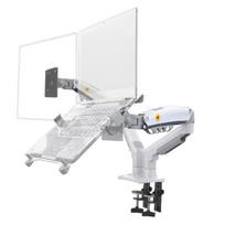 Desktop NB F160 + FP-2 Gas Spring Dual Arm for 17 -27  Monitor Holder + 10 -17  Laptop Support Air Press Mount Stand Load 2-9kg F160-FP-W