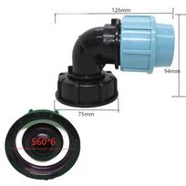 IBC Straight Tee Outlet Hose Water Fittings Connector Tank Adapter 32mm-Elbow Pipe