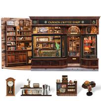 CUTEBEE DIY Book Nook Kit Miniature Wooden Dollhouse with Lights Bookshelf Insert 3D Puzzle Decor Model for Gifts Owl Bookstore