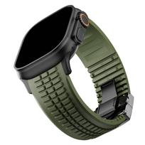 Sport Silicone Band for Apple Watch Ultra 4 3 2 49mm 46mm 45mm 44mm Luxury Bracelet for iWatch Series12 11 10 9 8 7 6 5 Se Strap 3 Red silver black