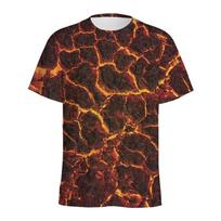 Lava Erupting 3D Printed Volcano Kids T Shirt Crew Neck Short Sleeve For Summer Outdoor Wear 160 black