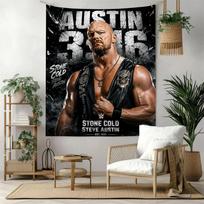 Stone Cold Steve Austin Wall Decor Tapestry Art For Pet Memorial Birthdaywedding Party Backdrop Family Gift 130cmx150cm