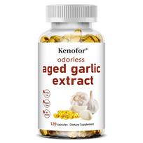 Kenofor Aged Garlic Extract Softgels, Odorless, 7500mg Equivalent, 15:1, 120 Caps 120 Capsules