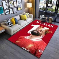 Sports Area Rug, Mohamed Salah Liverpool M Salah 11 Gold Crown Red Poster, Fan Cave Decor, Non-Slip Mat 40x60cm( 15x23in ) gray