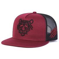 Vasarinė Tigro Siuvinėta Snapback Tinklinė Kepurė Vyrams Lauko Apsauga nuo Saulės Kvėpuojančios Kepurės Moterims Hip Hop Beisbolo Kepuraitė Laukine Kepurė Kelioninės Kepurės Dovana vyno raudonos spalvos