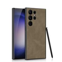 New Samsung S23 Ultra Frosted Leather Fully Inclusive Protective Case S23Plus Anti Fingerprint S23 Patch Mobile Phone Case SM-S23 gray