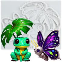 Frog Silicone Mold Bee Fondant Molds Cake Decorating Tools Cupcake Topper Candy Sugar Craft Gum Paste Polymer Clay pilka spalva