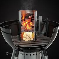 Chimney Starter Grill Compact Comfortable Handle Sturdy Practical Multiuse BBQ Tools for brown