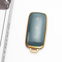 Gold Edge TPU Auto Keyless Shell Fob Holder Bag Car Key Case Cover for Geely Galaxy Cityray L6 L7 EMI NO.1 Proton e.MAS 7 5 E8 Starry 8 EX5 E5 pilka