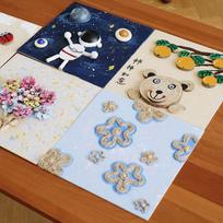 Wood Craft Kits Unfinished Wooden Slices Party Painting Tool Activities Toys blue