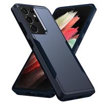 Non-Fingerprint Armor Case for Samsung Galaxy S25 FE A17 Edge S24 S25 S23 S20 5G S21 Plus S22 Ultra A55 A35 A15 A16 A36 A56 5G Galaxy S25 tamsiai mėlyna spalva