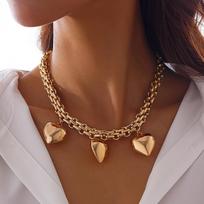 European and American hip-hop metal style love pendant chain necklace exaggerated starfish collarbone necklace Necklace brown