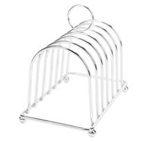 Toast Rack Stainless Steel 6 Slices Vintage British Bread Loaf Grid Cooling Station for Kitchen Restaurant Serving gray