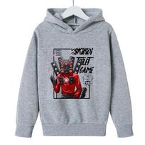Autumn Children's Clothing Boys' Girls' Hoodie Skibidi Toilet Anime Print Coat Toddler Black Top Long Sleeve Child Sweatshir 160 gray