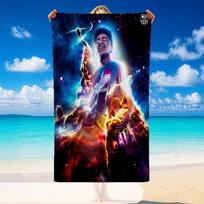 Quick Dry Beach Towel Lamine Yamal Pattern, Lightweight Absorbent Towel for Pool Beach Vacation Use 70cmx140cm(27x55inch) blue