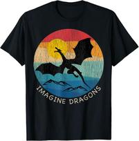 Imagine Magical And Mythical Fantasy Dragons Men Boys Girls T-Shirt 3XL blue