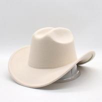 New Party Festival Ball Show Western Cowboy Hat Suede Wool Light Hat Jazz Top Hat one size fits all [d3 one word] beige