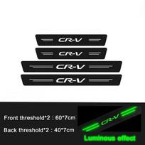 Carbon Fiber Welcome Pedal Protection for CR-V Luminous Front Rear Door Sill Strips Anti Stepping Decor Stickers For Honda Interior Mirrors 6 4pcs black