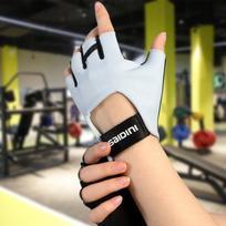 Moteriškos sportinės pirštinės Fitness Lauko Sportas Neslystančios ir Amortizacinės Puspirštinės pirštinės Patvarios ir kvėpuojančios M mėlyna