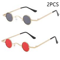 Xiaomi Vintage Rock Punk Man Sunglasses Classic Small Round Sunglasses Women Wide Bridge Metal Frame Black Lens Driving Eyewear gray