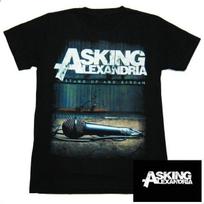 Asking Alexandria Stand Up Band graphic cotton t-shirt for men and women, vintage style, streetwear. XXXXL black