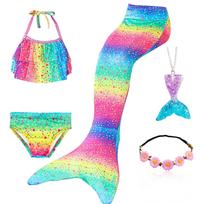 Įmantrus undinės uodega Mergaičių undinės uodega maudymosi kostiumui Undinės kostiumas Maudymosi drabužiai Maudymosi kostiumas Cosplay Gimtadienio šventė Helovinas 110 (3-4T) blue