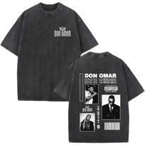 Washed Vintage Rapper Don Omar The Last King Tour T-shirt Men's Retro Gothic Rock T Shirt Male Oversized T-shirts27 4XL black