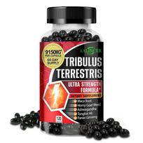 BALINCER Tribulus Terrestris Capsules, Maca Root, Horny Goat Weed, Ashwagandha, Tongkat Ali & Panax Ginseng, 120 Capsules black