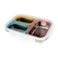 Stainless Steel Lunch Box With Dopamine-boosting Color Scheme, Insulated Food Container, Portable Lunch Box For Work, Outdoor Camping Bento Box. One Size black