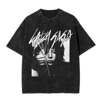 2026 Skalbti marškinėliai Lady Gaga Mayhem Hip Hop Retro Vintage Aukštosios gatvės Streetwear Trumpomis rankovėmis Spausdinti marškinėliai Vyriški Moteriški Viršutinė dalis Harajuku XXXL ruda
