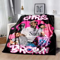 Chris Brown Collage Print Fleece Blanket, Cozy Throw Blanket for Home, Travel, Office, Gift Idea 150cm x 200cm