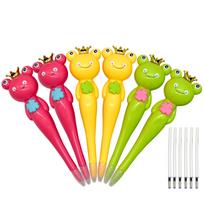 Lopenle 6-Pack Cute Animal Frog Ballpoint Pens - Novelty Stationery, Cute, Fun, Easy to Write With, Perfect for Diaries, Office Use, Writing yellow