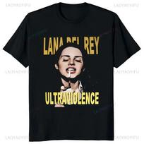 Printed T-shirt Vintage Lana Del Rey T-shirt Men's and Women's High Quality Ultra Short Sleeve XXXL beige