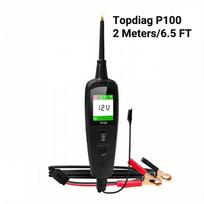 Topdiag P100 Automotive Circuit Tester 12V 24V, 32Ft/ 6.5Ft Cable Power Probe Tester AC DC Digital Voltage Tester Power Probe For Car Diagnostics P100-2M black