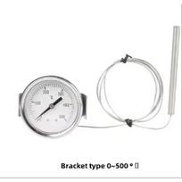 Nerūdijančio plieno pirometro termometras 0-500° Temperatūros jutiklis krosnims, picų griliams, malkinėms krosnims bracket type white