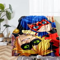 Miraculous Theme Printed Blanket - Perfect for Couch, Bed, Travel & Outdoor Use | Machine Washable, Cozy & Durable. 80cmx120cm blue