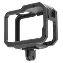 Aliumininio rėmo narvas GoPro HERO13 12 11 10 9 su šalto batuko tvirtinimu LED šviesos laikikliu Apsauginis kraštas Fits GoPro 13-12-11-10-9 Cage Frame gray