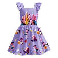 Kpop Demon Hunters Girl Sleep Dress With Cartoon Pattern For Kids Purple,120cm gray