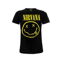 Music Nirvana Smile Adult Original Official T-Shirt Shirt Black- XL yellow