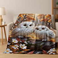 Paslaptingas Spalvotas Pelėdos Animacinių Paukščių Kawaii Flanelinis Antklodė, Jaukus Minkštas Apklotas Namams Miegamajam Lovai Sofai Vaikams Dovana 100cm*130cm