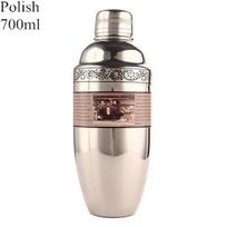 Nostalgic Chaplin Shaker Engraving Stainless Steel Cocktail Boston Bar Shaker Bar Tools gray