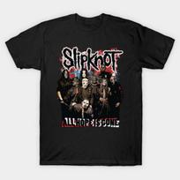 Asian Size Cotton Unisex Tshirt Print T-shirt Slipknot T-shirt No-Cut Print Regular Fit L (61-70kg) juoda