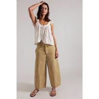 Women Casual Vintage Solid Loose Wide Leg Denim Jeans XXL chaki